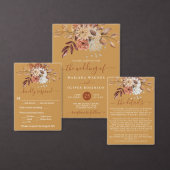 Herfst Bloemen op Gold Invitation Belly Band Uitnodigingen Wikkel (Personaliseer de collectie van deze zelfstandige maker.)