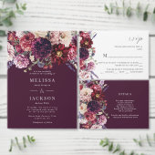 Herfst Bloem Dahlia Bruiloft Uitnodiging RSVP Kaar (Personaliseer de collectie van deze zelfstandige maker.)