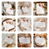 Boho Herfst Bloemige Pompoen Bruiloft Feest Ronde Sticker