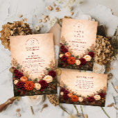 Fall Floral Romance Wedding Kaart
