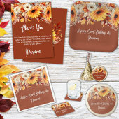 Herfst Bloemen op Terracotta Party Servetten