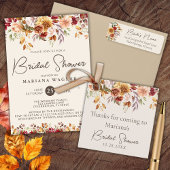 Bruiloftsfavorieten met ivoorkleurige herfstbloeme vierkante sticker