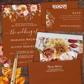 Fall Foliage Autumn Colors Terracotta Uitnodigingen Wikkel