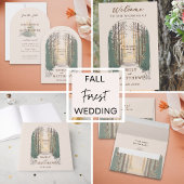 Waterverf Herfst Eenvoudig Elegant Script Forest Q RSVP Kaartje