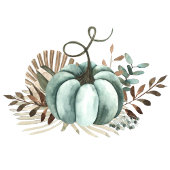 Herfst in liefde, Blauwe Pompoen, Bloemen Vrijgeze Klein Cadeauzakje