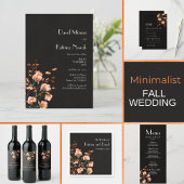 Elegant Black Burnt Oranje Floral Hartelijk dank Bedankdoosjes