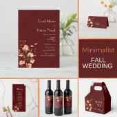 Elegant Burgundy Burnt Oranje Floral bedankt Bedankdoosjes