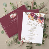 Herfst in liefde pompoen bruiloft Bourgondië Kaart (Personaliseer deze collectie van deze onafhankelijke maker. Test)