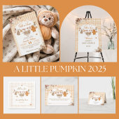 Herfst in Liefde Bloemen Bow Herfst Baby shower Lu Informatiekaartje