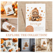 Herfst in liefde kleine teddybeer pompoen ronde sticker