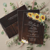 Rustieke herfst zonnebloem witte pompoen bruiloft kaart (Personaliseer deze collectie van deze onafhankelijke maker. Test)