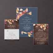 Fall Leaves | Rustisch bruin hout Servet (Personaliseer de collectie van deze zelfstandige maker.)