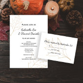 Herfst Oak Leaf Wedding Plaatskaartje