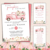 Roze kleine pompoen luiervoer Raffle Ticket Informatiekaartje