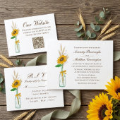 Rusten Sunflower Trouw Bloemstuk Save The Date Aankondiging