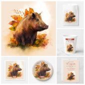 Autumn vibes Boar Birthday Kaart