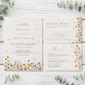 Herfst Wildflower Garden Botanische Boho chique br Save The Date (Personaliseer de collectie van deze zelfstandige maker.)