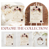 Herfst Wildflower Goud Bloemen Baby Meisje Douche Informatiekaartje