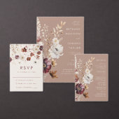 Herfst Wildflower Field Beige Wedding Programmakaart (Personaliseer de collectie van deze zelfstandige maker.)