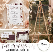 Fall Wildflowers Floral Wedding Papieren Bordje