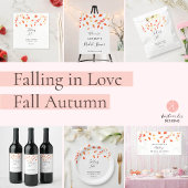 Herfst Bruiloft Borrel Laat Loof Waterverf Poster