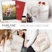 Red Merry Christmas-script minimalistisch Feestdagenkaart