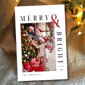 Goud Vrolijk Kerstfeest Familie Foto vakantiekaart Feestdagenkaart