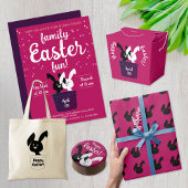 Moderne leuke zwarte witte konijntjes op Magenta P Bedankdoosjes