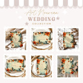 Fancy bloemen bruiloft art nouveau bedankkaart