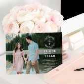 Fancy Initialen Eenvoudige Monogram Bruiloft RSVP  Kaart