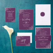 Silver on Plum Purple Wedding Save the Date Photo Aankondigingskaart (Personaliseer de collectie van deze zelfstandige maker.)