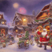 Het kerstdorp Fantasy Snowy Landschap Poster