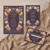 Fantasy Enchanted Floral Garden Huwelijksprogramma Handwaaier (Personaliseer de collectie van deze zelfstandige maker.)