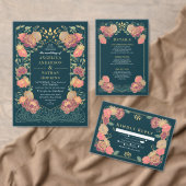 Enchanted Garden Wreath Wedding QR Bewaar de datum Kaart (Personaliseer de collectie van deze zelfstandige maker.)