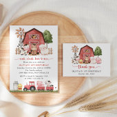 Farm Animals, Cute Animals, Barn, First Birthday Kaart