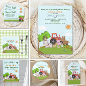 Farm Barnyard Baby Shower Bedankkaart