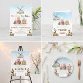 Farm Animals First Birthday Party Watering Hole Poster