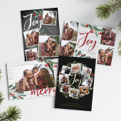 Rustic Joy Wreath | Rustige kerstmis met fotocolla Feestdagenkaart