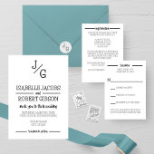 Boerderij Monogram Huwelijksuitnodiging Kaart