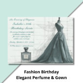 Elegant Fashion Sketch Birthday Invitation  Kaart