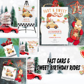 Two Fast Christmas Gingerbread Car P 2nd Birthday Kaart