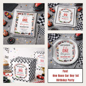 Fast One Race Car Boy 1st Birthday Party Cadeaulabel