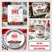Fast One Race Car Boy 1st Birthday Party Spandoek