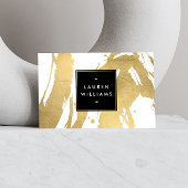 Abstracte Faux Gold-penseelstreken op wit Klembord