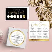 Cookies Zorginstructies Black & Gold Script-Logo Vierkante Visitekaartje