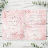 Faux Goud Glitter & Roze Moderne Bruiloft Bedankkaart (Personaliseer de collectie van deze zelfstandige maker.)