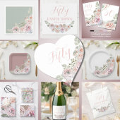 Kleurige waterverf bloemen lichtroze 50e verjaarda spandoek