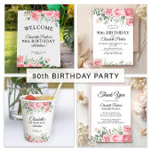 Floral elegant 90th birthday party spandoek