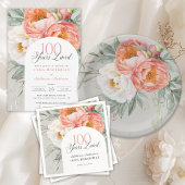 Elegante Waterverf Bloemige Pioenrozen  Papieren Bordje