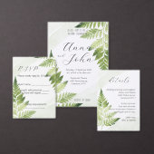 Minimalistische Green Fern bruiloft dank u kaart (Personaliseer de collectie van deze zelfstandige maker.)